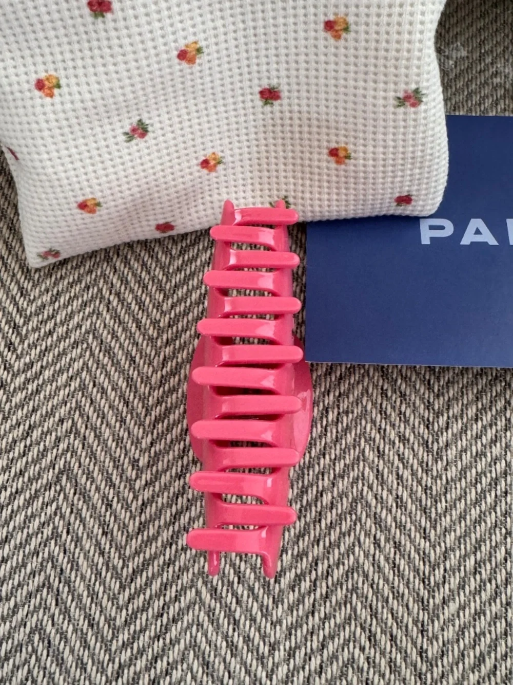 Parke Claw Clip Bloom Pink Sunset Floral Collection Hair Accessories with bag
